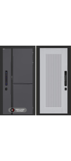 Входная дверь Лаб 3 Смарт 30 - Серый рельеф софт
