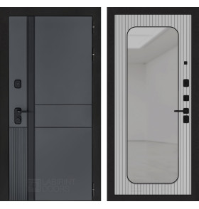 Входная дверь Эволаб с зеркалом Аркада - Веллюто ферро с патиной