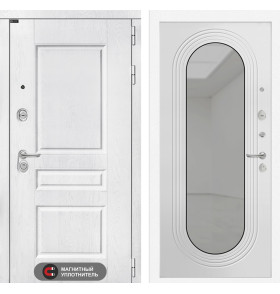 Входная дверь Версаль с зеркалом Дольче - Белый софт
