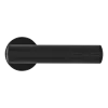 Ручка дверная PANATHENAIC R5 NERO-ST раздельная на круглой розетке, цвет черный soft-touch, ЦАМ