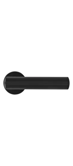 Ручка дверная PANATHENAIC R5 NERO-ST раздельная на круглой розетке, цвет черный soft-touch, ЦАМ