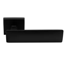 Ручка дверная SPACE S5 NERO-ST на квадратной розетке, цвет черный soft-touch, ЦАМ
