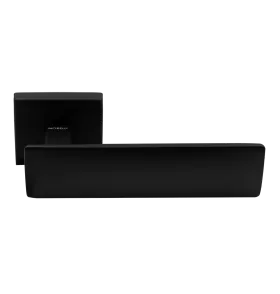 Ручка дверная SPACE S5 NERO-ST на квадратной розетке, цвет черный soft-touch, ЦАМ