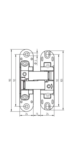Петля скрытая HH-2 PC врезная с 3D-регулировкой, вес полотна до 60 кг, цвет хром