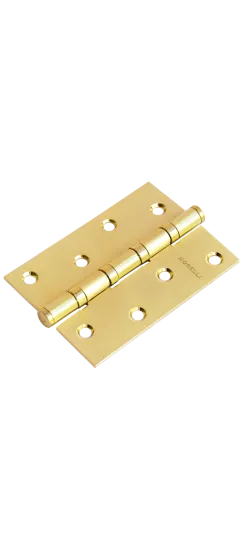 Петля карточная стальная MSN 100X70X2.5-4BB SG с подшипником универсальная, врезная на круглой оси, вес полотна до 40 кг, цвет матовое золото