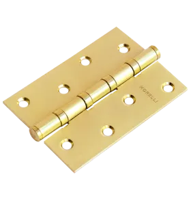 Петля карточная стальная MSN 100X70X2.5-4BB SG с подшипником универсальная, врезная на круглой оси, вес полотна до 40 кг, цвет матовое золото
