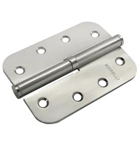 Петля карточная стальная разъемная MSD-C 100X70X2.5 SN R правая без коронки скругленная, врезная на круглой оси, вес полотна до 40 кг, цвет бел.никель