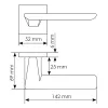 Ручка дверная PLATEAU MH-51-S6 SC на квадратной розетке, цвет матовый хром, ЦАМ