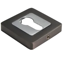 Накладка MH-KH-S55 GR/PC квадратная на ключевой цилиндр, цвет графит/хром