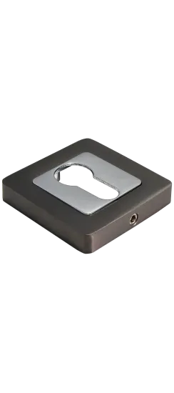 Накладка MH-KH-S55 GR/PC квадратная на ключевой цилиндр, цвет графит/хром