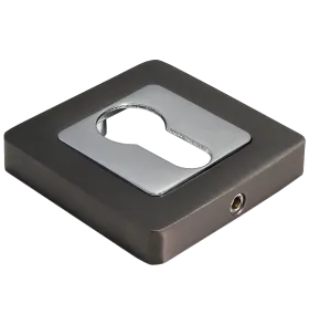 Накладка MH-KH-S55 GR/PC квадратная на ключевой цилиндр, цвет графит/хром