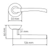 Ручка дверная PISA MH-06 SN/CP на круглом основании, цвет белый никель/хром, ЦАМ