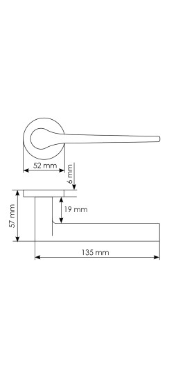 Ручка дверная LAND MH-60-R6 BL раздельная на круглой розетке, цвет черный, ЦАМ