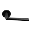 Ручка дверная THE FORCE R5 NERO-ST на круглой розетке, цвет черный soft-touch, ЦАМ