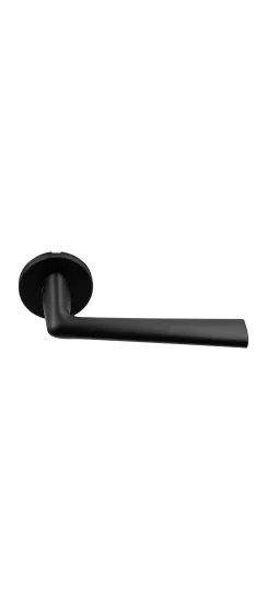 Ручка дверная THE FORCE R5 NERO-ST на круглой розетке, цвет черный soft-touch, ЦАМ