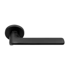 Ручка дверная TOMORROW R5 NERO-ST на круглой розетке, цвет черный soft-touch, ЦАМ