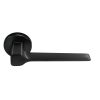 Ручка дверная GRAND CARAT R5 NERO-ST раздельная на круглой розетке, цвет черный soft-touch
