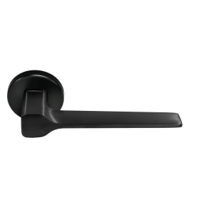 Ручка дверная GRAND CARAT R5 NERO-ST раздельная на круглой розетке, цвет черный soft-touch