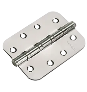 Петля карточная стальная разъемная MS-C 100X70X2.5-4BB SN универсальная с короной скругленная, врезная на круглой оси, вес полотна до 40 кг, цвет белый никель