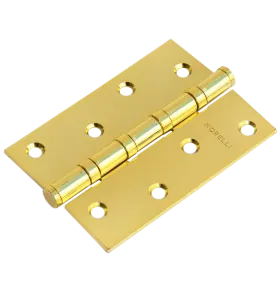 Петля карточная стальная MS 100X70X2.5-4BB PG универсальная, врезная на круглой оси, вес полотна до 40 кг, цвет золото