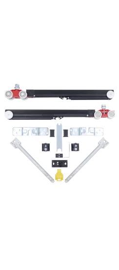 Комплект роликов для раздвижных дверей ECO SLIDING SET 3 80kg NEW, двойной доводчик, вес полотна до 80 кг