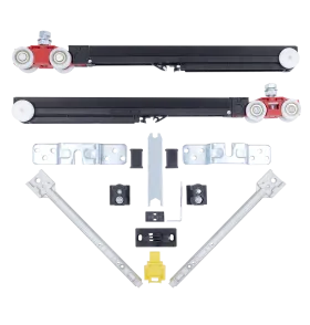 Комплект роликов для раздвижных дверей ECO SLIDING SET 3 80kg NEW, двойной доводчик, вес полотна до 80 кг