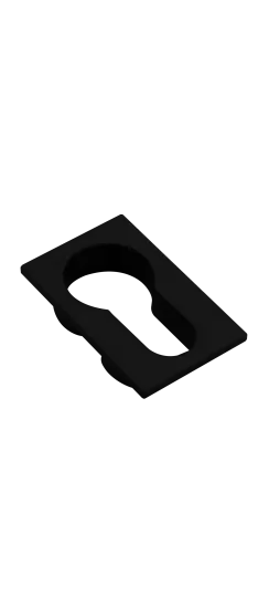 Накладка на евроцилиндр LUX-KH-SM NERO-ST квадратная невидимая, цвет черный soft-touch