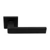 Ручка дверная HORIZONT S5 NERO-ST на квадратной розетке, цвет черный soft-touch, ЦАМ