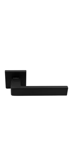 Ручка дверная HORIZONT S5 NERO-ST на квадратной розетке, цвет черный soft-touch, ЦАМ