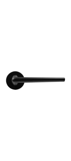 Ручка дверная THE FORCE R5 NERO-ST на круглой розетке, цвет черный soft-touch, ЦАМ
