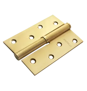 Петля карточная стальная разъемная MSND 100X70X2.5 SG L с подшипником левая, врезная на круглой оси, вес полотна до 40 кг, цвет матовое золото