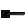 Ручка дверная FIORD S5 NERO-ST на квадратной розетке цвет черный soft-touch, ЦАМ