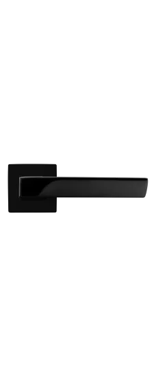Ручка дверная FIORD S5 NERO-ST на квадратной розетке цвет черный soft-touch, ЦАМ
