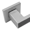 Ручка дверная SULLA MH-48-S6 SSC/BL на квадратной розетке, цвет суперматовый хром/черный, ЦАМ