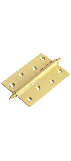 Петля карточная латунная разъемная MB 100X70X3 SG R C правая с короной, врезная на круглой оси, верзная на круглой оси, вес полотна до 60 кг, цвет матовое золото