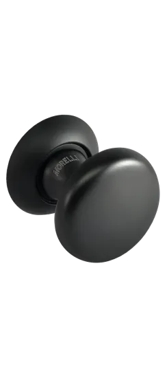 Ручка дверная круглая FOSTER MHR-1 BL раздельная на круглой розетке, цвет черный, ЦАМ