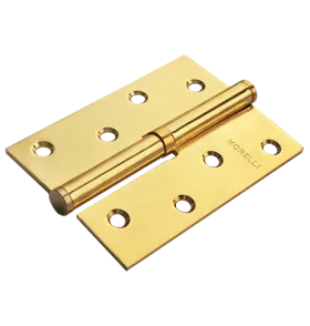 Петля карточная стальная разъемная MSD 100X70X2.5 PG L левая, врезная на круглой оси, вес полотна до 40 кг, цвет золото