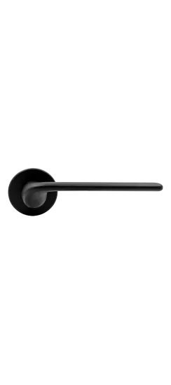 Ручка дверная TOMORROW R5 NERO-ST на круглой розетке, цвет черный soft-touch, ЦАМ