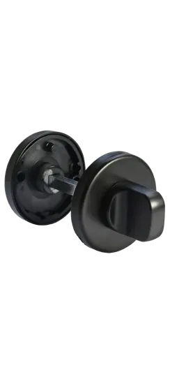 Завертка сантехническая LUX-WC-R5 NERO на круглой розетке цвет черный, ЦАМ