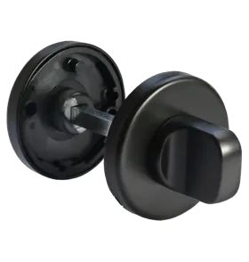 Завертка сантехническая LUX-WC-R5 NERO на круглой розетке цвет черный, ЦАМ