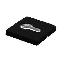 Накладка под евроцилиндр LUX-KH-S5 NERO-ST квадратная, цвет черный soft-touch