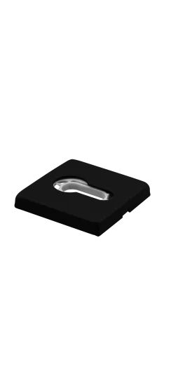 Накладка под евроцилиндр LUX-KH-S5 NERO-ST квадратная, цвет черный soft-touch