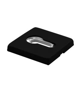 Накладка под евроцилиндр LUX-KH-S5 NERO-ST квадратная, цвет черный soft-touch