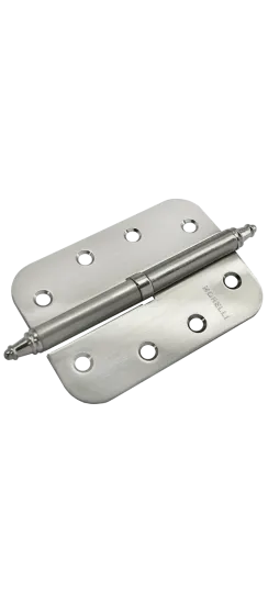 Петля карточная стальная разъемная MS-C 100X70X2.5 SN R правая с короной скругленная, врезная на круглой оси, вес полотна до 40 кг, цвет белый никель