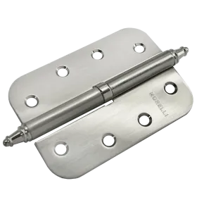 Петля карточная стальная разъемная MS-C 100X70X2.5 SN R правая с короной скругленная, врезная на круглой оси, вес полотна до 40 кг, цвет белый никель
