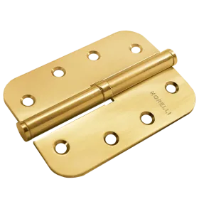 Петля карточная стальная разъемная MSND-C 100X70X2.5 SG R с подшипником левая, врезная на круглой оси, вес полотна до 40 кг, цвет матовое золото