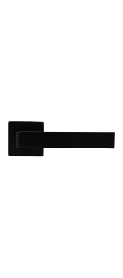 Ручка дверная HORIZONT S5 NERO-ST на квадратной розетке, цвет черный soft-touch, ЦАМ