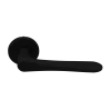 Ручка дверная AULA R5 NERO-ST на круглой розетке, цвет черный soft-touch, ЦАМ