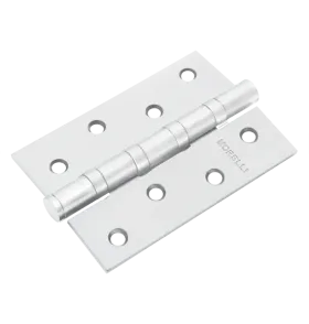 Петля карточная стальная MS 100X70X2.5-4BB W универсальная, врезная на круглой оси, вес полотна до 40 кг, цвет белый