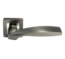 Ручка дверная SHELL MH-45 GR/CP-S55 раздельная на квадратной розетке, цвет графит/хром, ЦАМ